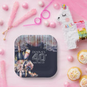 40. Erwachsene Geburtstags-Champagner-Heelse Pappteller (Party)