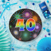 40. Event - Spaß, farbenfroh, kühl, Regenbogen 40 Pappteller (Party)