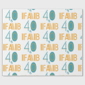 40 & Fab Moderner Geburtstag Geschenkpapier (Flach)