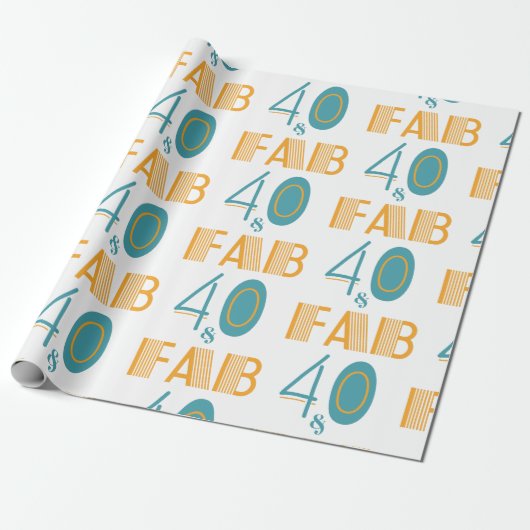 40 & Fab Moderner Geburtstag Geschenkpapier (Ungerollt)