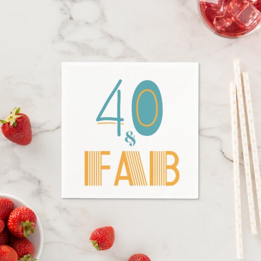 40 & Fab Moderner Geburtstag Serviette (Beispiel)