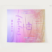 40 fabelhafte Geburtstagsgold Glitzer lila Wandteppich (Vorderseite (Horizontal))