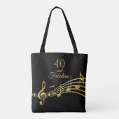 40 fabelhafte Musiknoten aus Schwarzgold Tasche (Rückseite)