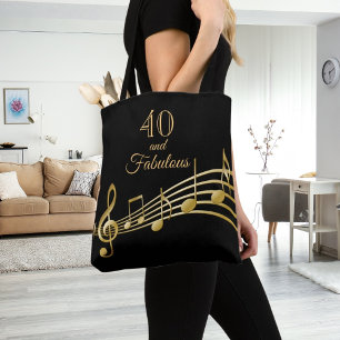 40 fabelhafte Musiknoten aus Schwarzgold Tasche