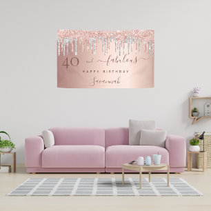 40 Fabelhafte Rose Gold Silberne Tropfen Banner