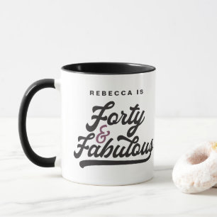 40 & fabelhafte Vintage Geburtstagsschrift Tasse