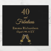 40 fabelhafter Goldspass-Name Schaumweinetikett (Einzelnes Label)