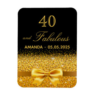 40 fabelhaftes Geburtstagsgold Save the Date Magnet