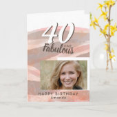 40 & fabelhaftes pfirsichfarbenes Foto Karte (Gelbe Blume)