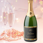 40 fabelhaftes schwarzes Golddatum Schaumweinetikett