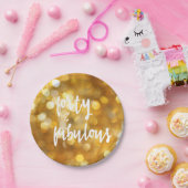 40 & Fabulous - 40. Geburtstag Gold Glitzern Pappteller (Party)