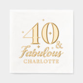 40 & Fabulous 40 Geburtstag Personalisiert Servietten Mit Folie (Vorderseite)