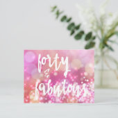 40 & Fabulous - 40. Geburtstagskarte Postkarte (Stehend Vorderseite)