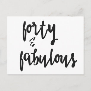 40 & Fabulous - 40. Geburtstagskarte Postkarte