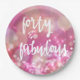 40 & Fabulous - 40. Geburtstagspapier-Teller Pappteller