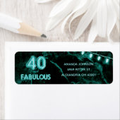 40 & Fabulous Aquamarin & Black 40. Geburtstag (Insitu)