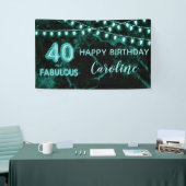 40 & Fabulous Aquamarin Black Balloon Beleuchtung Banner (Messeveranstaltung)
