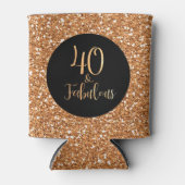 40 & Fabulous Birthday Black Gold Glitzer Dosenkühler (Vorderseite)