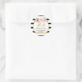 40 & Fabulous Birthday Black Gold Wasserfarbe Runder Aufkleber (Tasche)