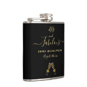 40 fabulous birthday black monogram photo friends flachmann (Rechts)
