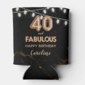 40 & Fabulous Birthday Gold Black Balloon Lights Dosenkühler (Rückseite)