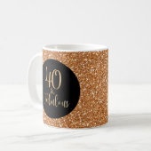 40 & Fabulous Birthday Gold Glitzer Black Kaffeetasse (Vorderseite Links)