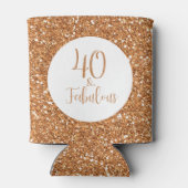 40 & Fabulous Birthday Gold Glitzer Dosenkühler (Rückseite)