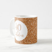 40 & Fabulous Birthday Gold Glitzer Kaffeetasse (Vorderseite Links)