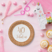 40 & Fabulous Birthday Gold Glitzer Pappteller (Party)