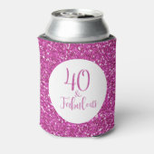40 & Fabulous Birthday Pink Glitzer Dosenkühler (Kanne Rückseite)