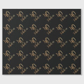 40 & Fabulous Black Gold Glitzer Geburtstag Geschenkpapier (Flach)