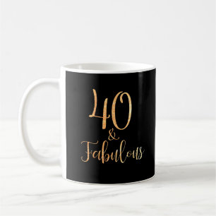 40 & Fabulous Black Gold Glitzer Typografie Kaffeetasse
