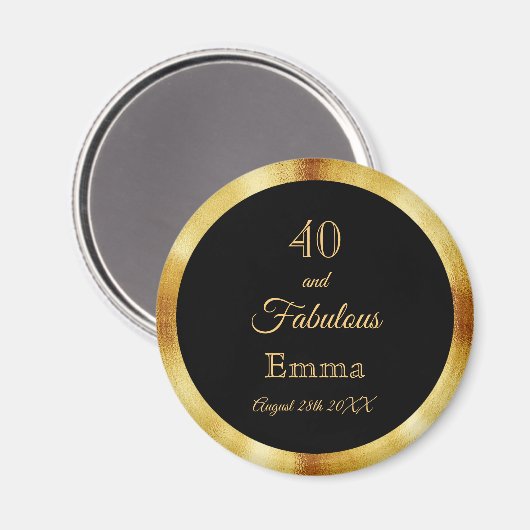 40 fabulous black gold name magnet (Vorderseite/Rückseite)