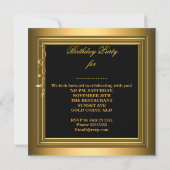 40 &Fabulous Celebration Gold Black Birthday 2 Einladung (Rückseite)