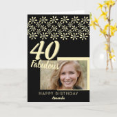 40 & Fabulous Daisy Blume Wasserfarbe Schwarzes Fo Karte (Gelbe Blume)