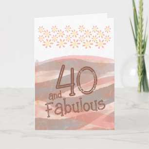 40 & Fabulous Daisy Blume Watercolor Geburtstag Karte