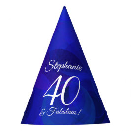40 & Fabulous Elegant Royal Blue Birthday Partyhütchen