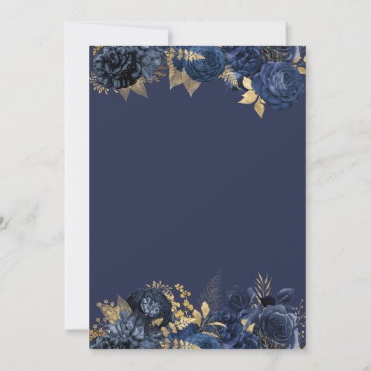 40 & Fabulous Elegant Sapphire Formal Birthday Inv Einladung (Rückseite)