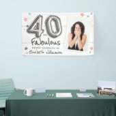 40 & Fabulous Foil Balloon Stars Foto Geburtstag Banner (Messeveranstaltung)