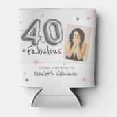40 & Fabulous Foil Balloon Stars Foto Geburtstag Dosenkühler (Vorderseite)