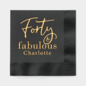 40 & Fabulous Fortieth Birthday Personalisierter N Servietten Mit Folie (Vorderseite)