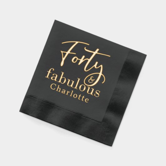 40 & Fabulous Fortieth Birthday Personalisierter N Servietten Mit Folie (Links)