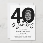 40 & Fabulous Foto 40. Geburtstagsfeier Einladung (Vorderseite)