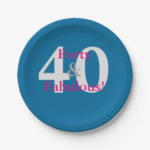 40 & Fabulous! Freuen Sie sich auf Blauen und Hot Pappteller