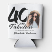 40 & Fabulous Geburtstag Modernes, einfaches Foto Dosenkühler (Vorderseite)