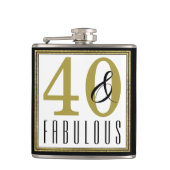 40 & Fabulous Geburtstagsfeier Flachmann (Vorderseite)