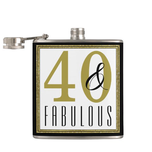 40 & Fabulous Geburtstagsfeier Flachmann (Geöffnet)