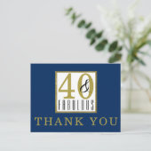 40 & Fabulous Geburtstagsparty Danke Postkarte (Stehend Vorderseite)