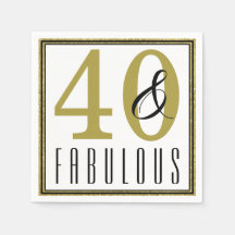 40 & Fabulous Geburtstagsparty Paper