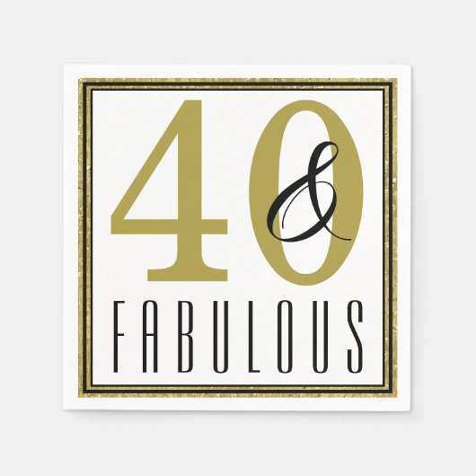 40 & Fabulous Geburtstagsparty Paper Serviette (Vorderseite)